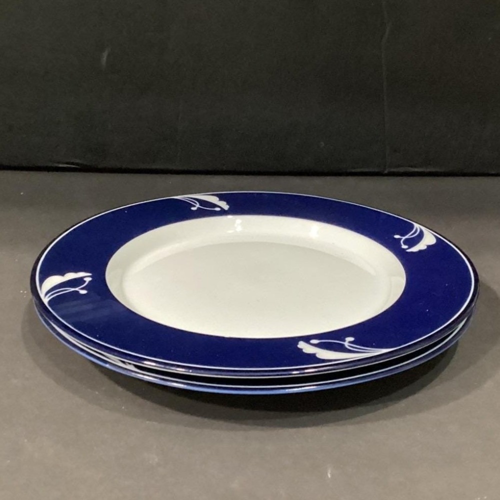 Dansk Flora Indigo Salad Plates Set of 2 ~  8 7/8 " - Picture 10 of 11